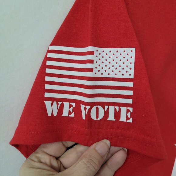 MAGA Shirt Adult L Red We Vote‎ Flag America USA Patriotic - Picture 3 of 10